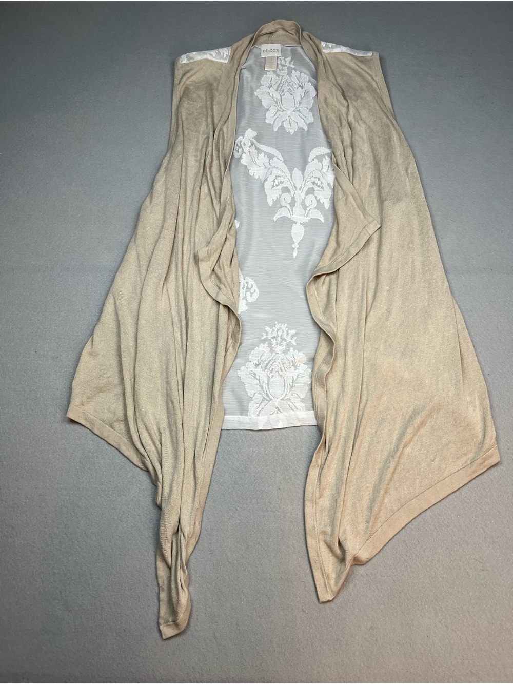 Chico's sleeveless kimono cover up medium